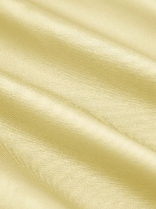 Vestido Maxi A-line con nudo y cuello halter de satén - Amarillo