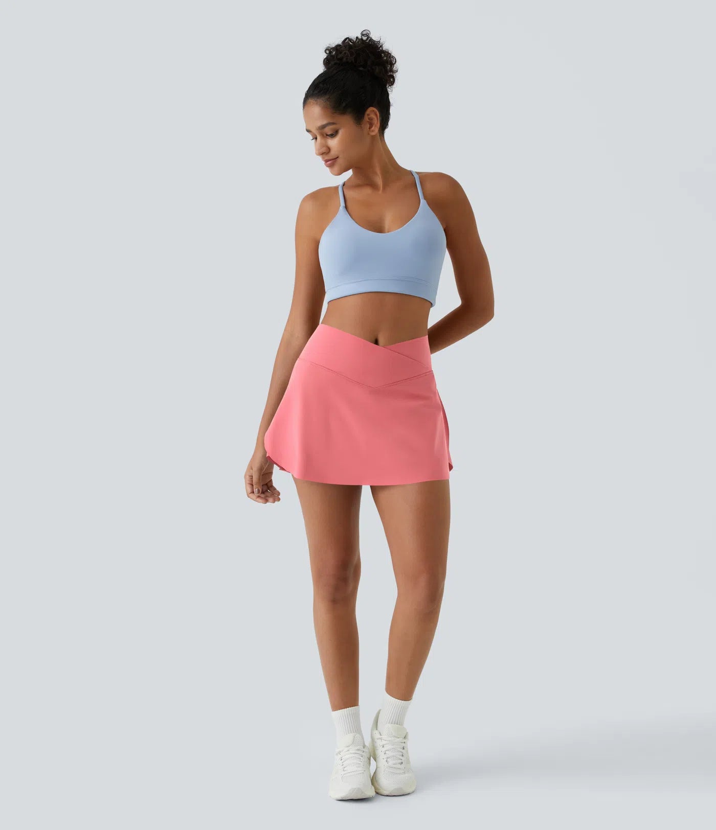 SoftlyZero™ Falda Cruzada Transpirable 2 en 1 de Tenis con Toque Fresco - Rosa Concha