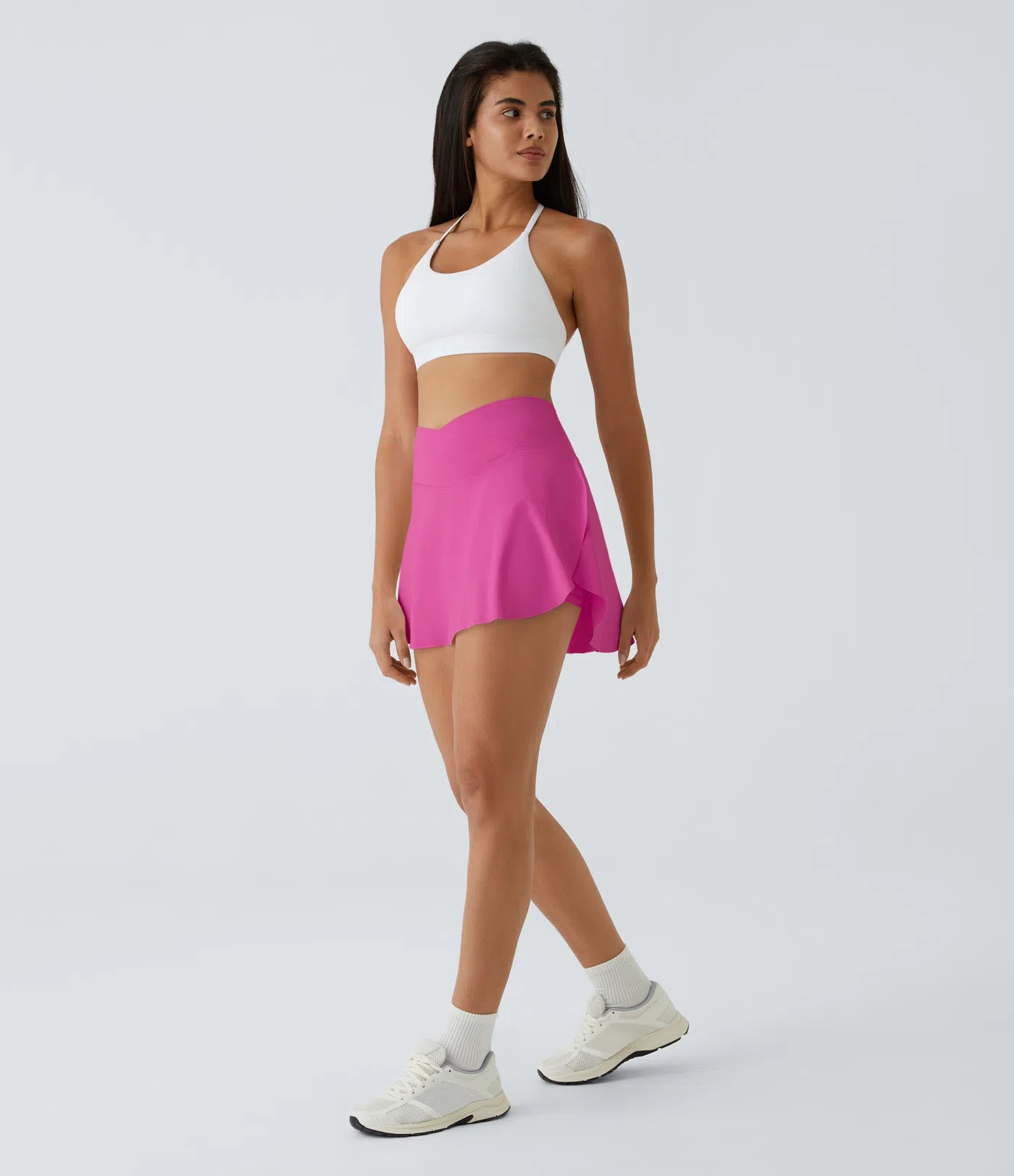 SoftlyZero™ Falda Cruzada Transpirable 2 en 1 de Tenis con Toque Fresco - Rosa Fucsia