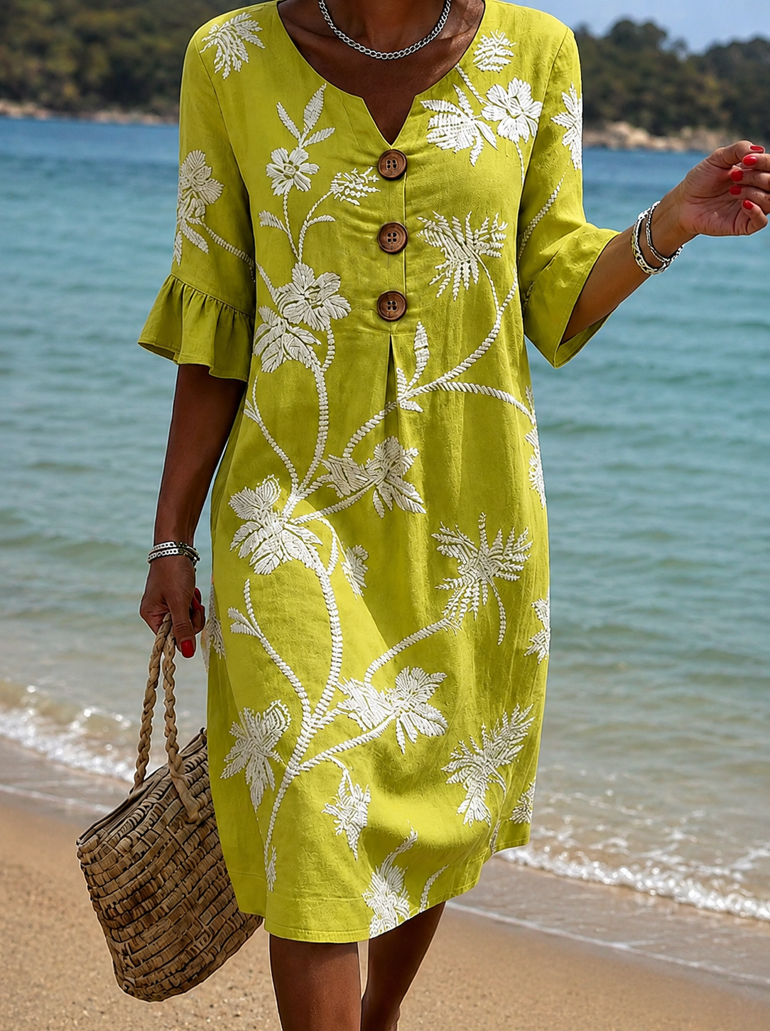 Vestido informal de mujer con estampado floral