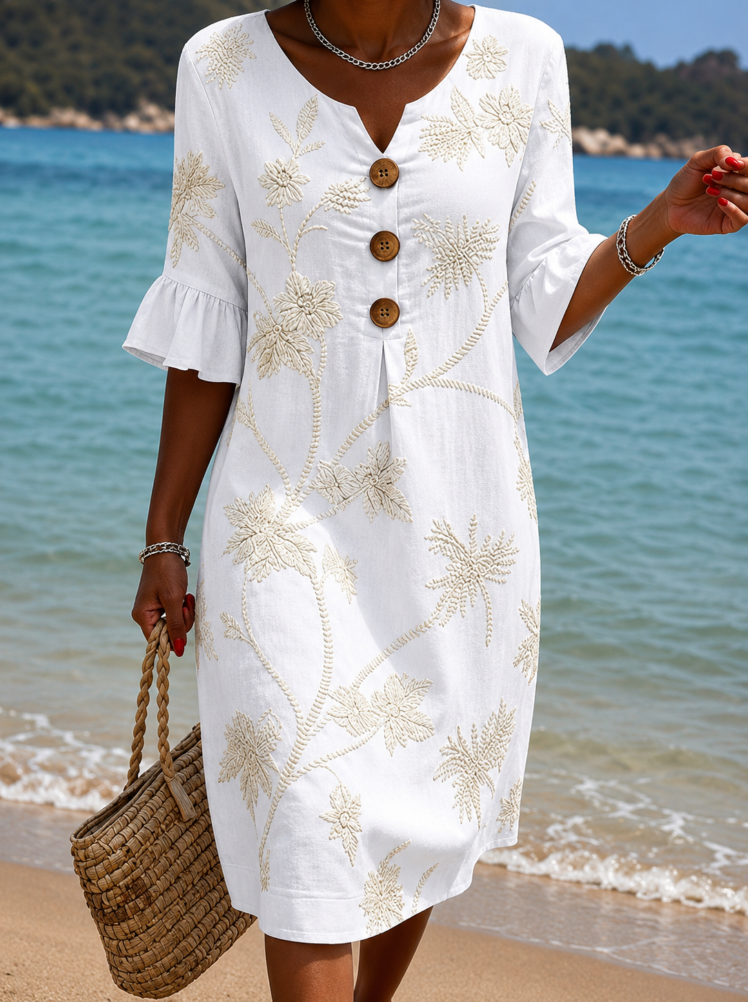 Vestido informal de mujer con estampado floral