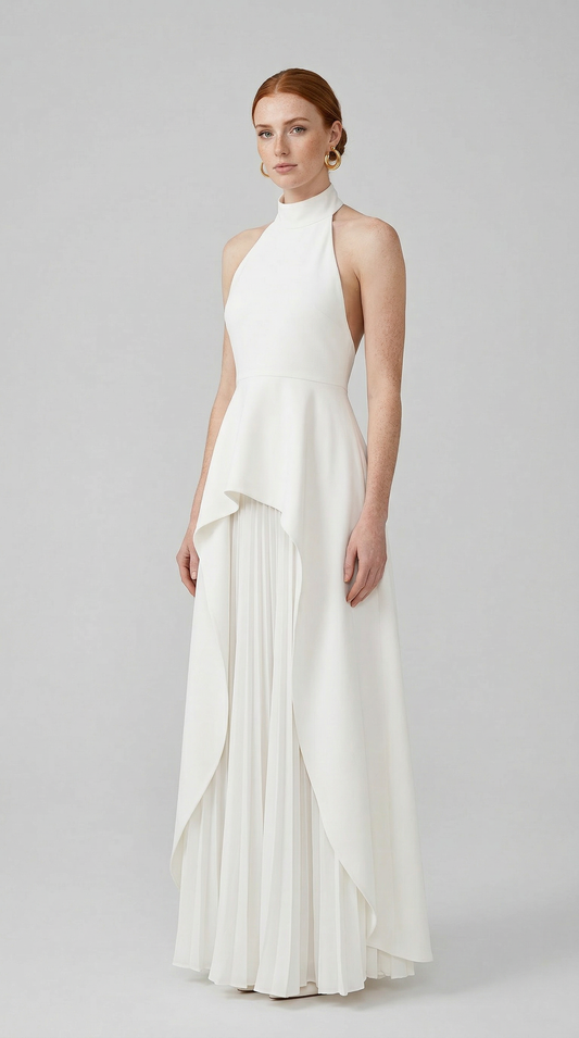 Sofie | Espalda abierta Ivory Dress