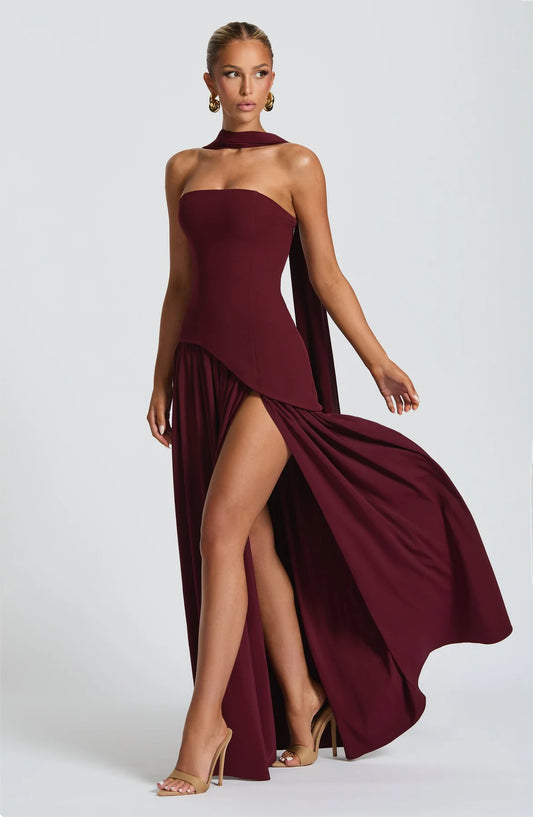 Aura Maxi Dress - Burdeos