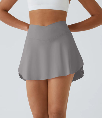 SoftlyZero™ Falda Cruzada Transpirable 2 en 1 de Tenis con Toque Fresco -  Griss