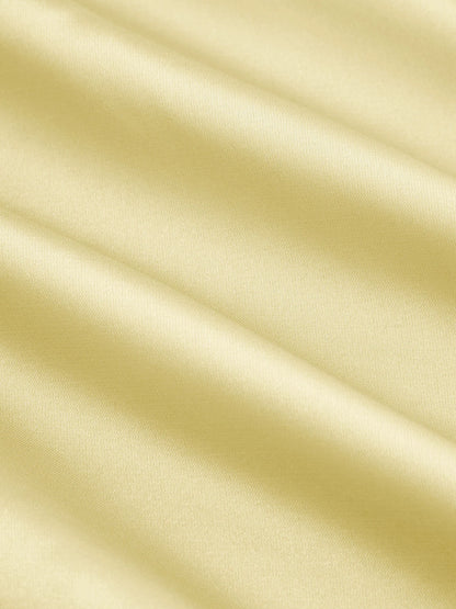 Vestido Maxi A-line con nudo y cuello halter de satén - Amarillo