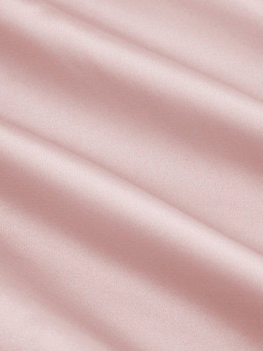 Vestido Maxi A-line con nudo y cuello halter de satén - Rosa Claro