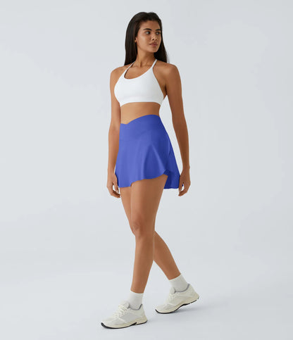 SoftlyZero™ Falda Cruzada Transpirable 2 en 1 de Tenis con Toque Fresco -  Azul