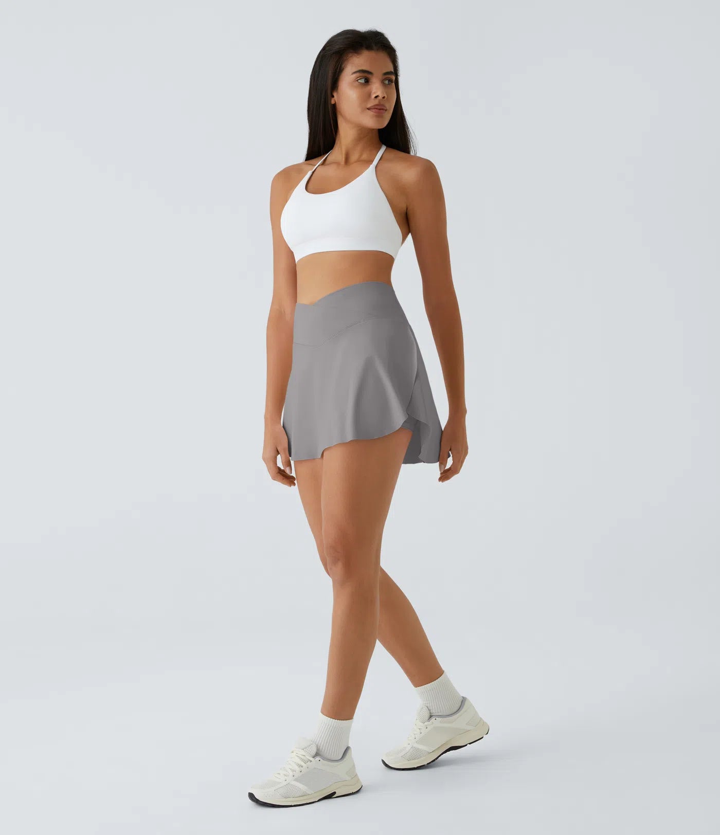 SoftlyZero™ Falda Cruzada Transpirable 2 en 1 de Tenis con Toque Fresco -  Griss