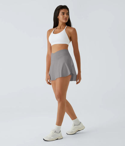 SoftlyZero™ Falda Cruzada Transpirable 2 en 1 de Tenis con Toque Fresco -  Griss