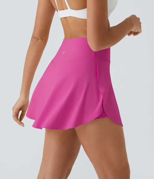 SoftlyZero™ Falda Cruzada Transpirable 2 en 1 de Tenis con Toque Fresco -  Rosa Fucsia