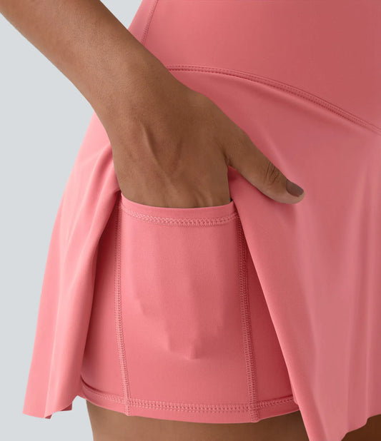 SoftlyZero™ Falda Cruzada Transpirable 2 en 1 de Tenis con Toque Fresco -  Rosa Concha