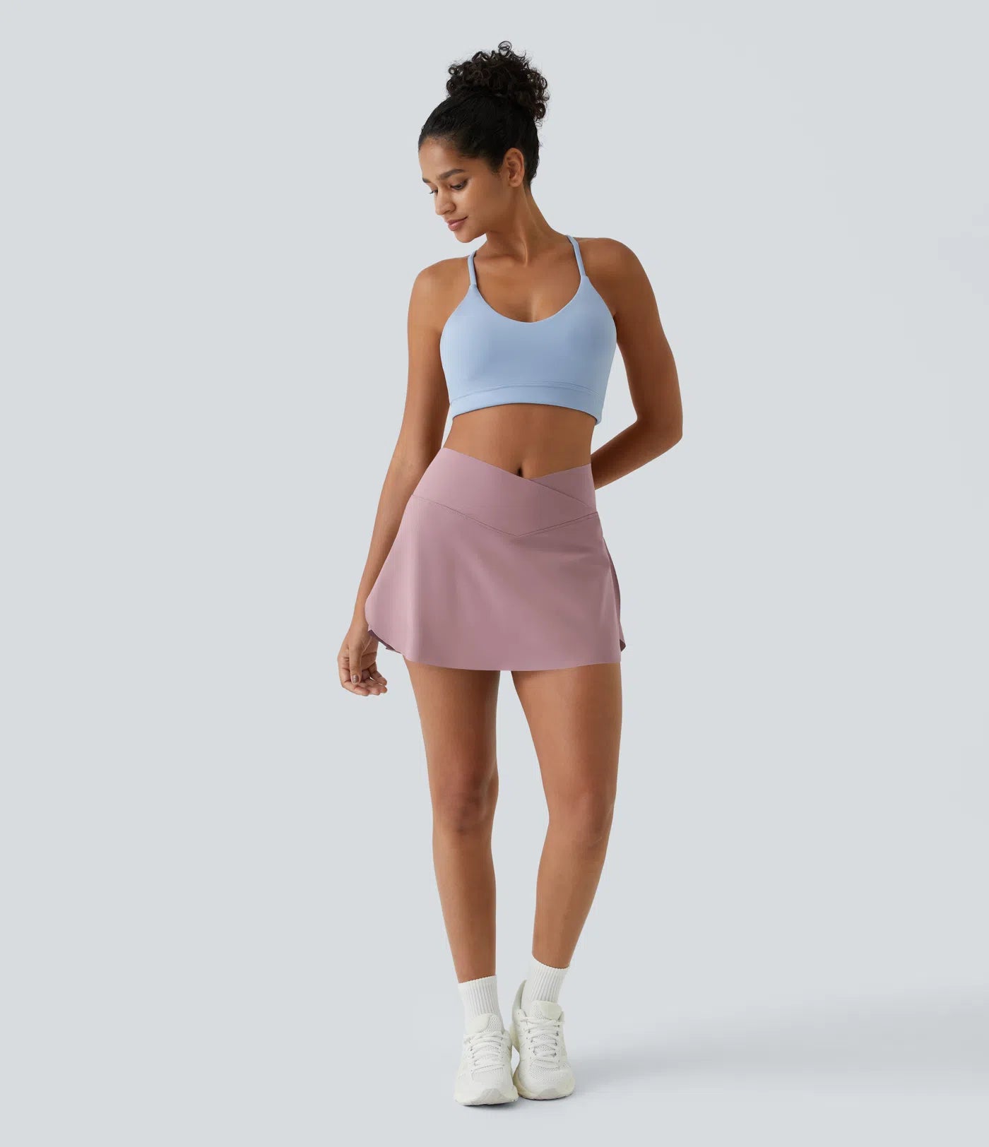 SoftlyZero™ Falda Cruzada Transpirable 2 en 1 de Tenis con Toque Fresco -  Lila