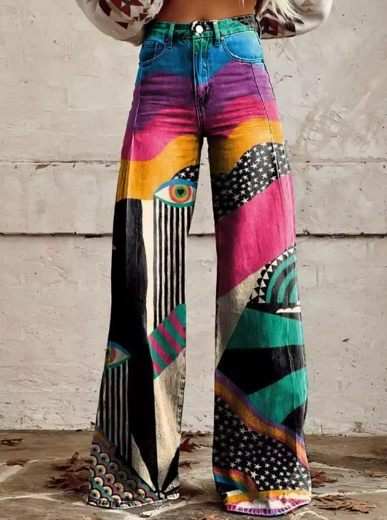 Talia - Pantalon Floral Boho Chic