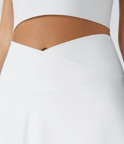 SoftlyZero™ Falda Cruzada Transpirable 2 en 1 de Tenis con Toque Fresco - Blanco