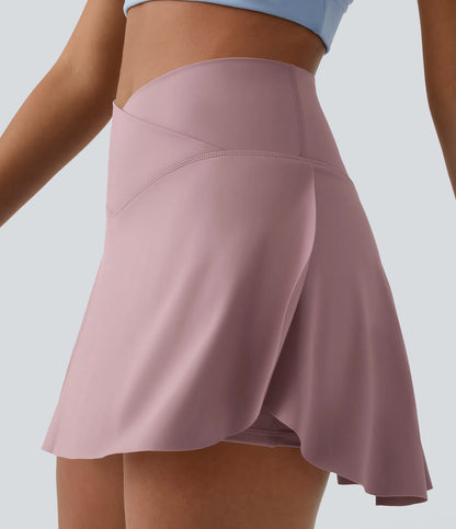 SoftlyZero™ Falda Cruzada Transpirable 2 en 1 de Tenis con Toque Fresco -  Lila