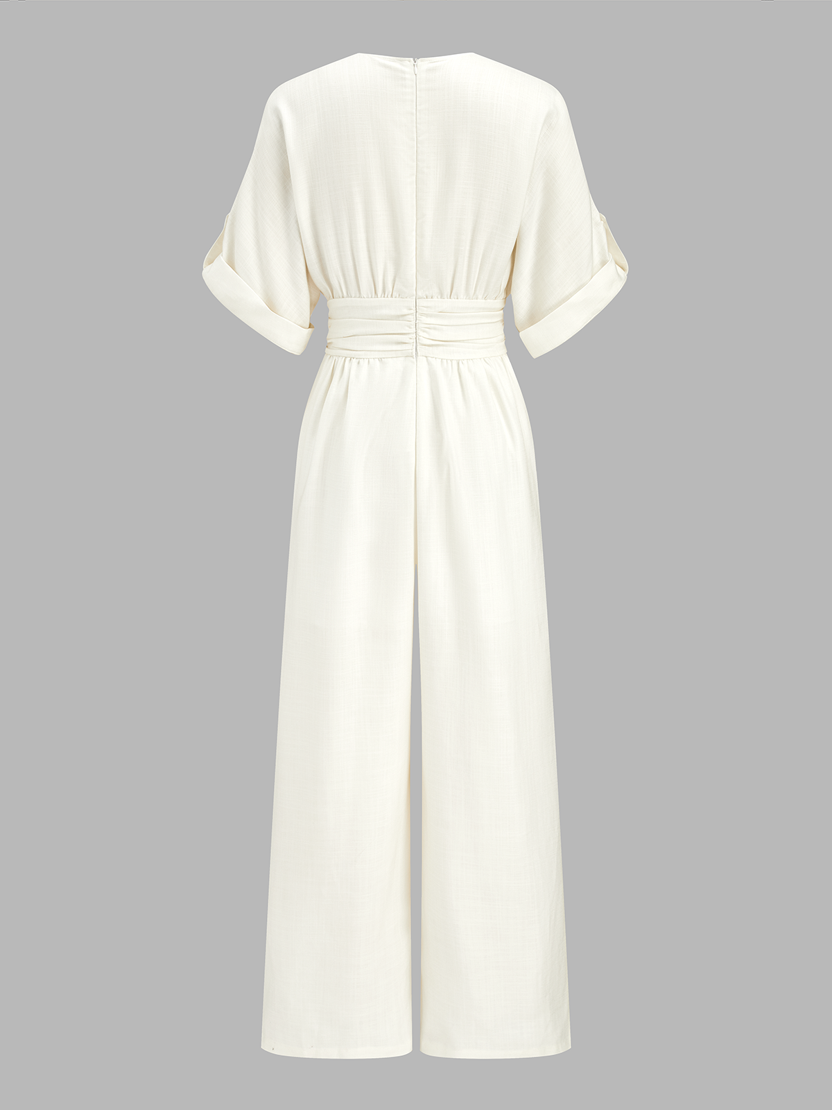 Mono Elegante con escote en V y pierna Ancha