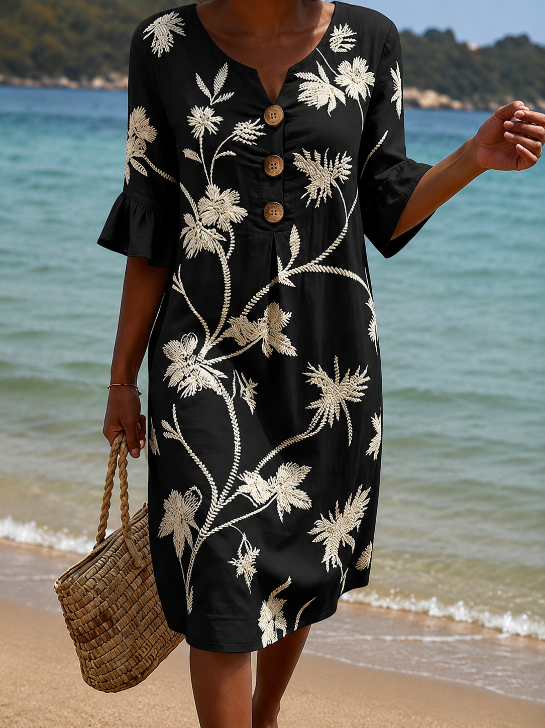 Vestido informal de mujer con estampado floral
