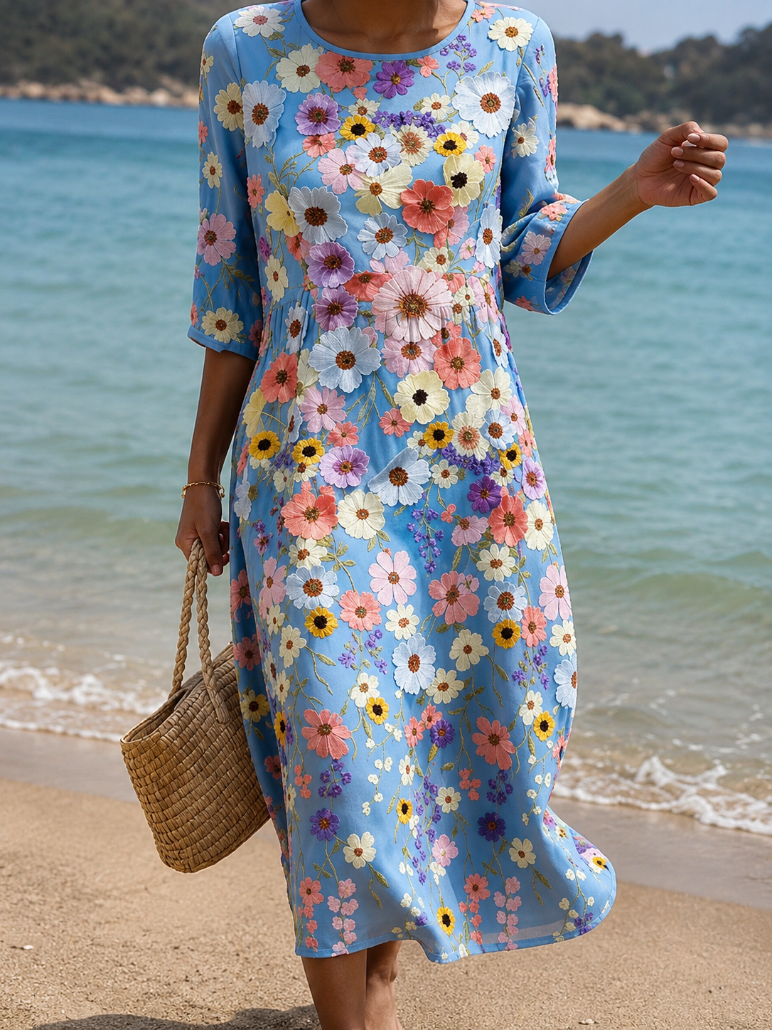 Vestido informal de mujer con estampado floral