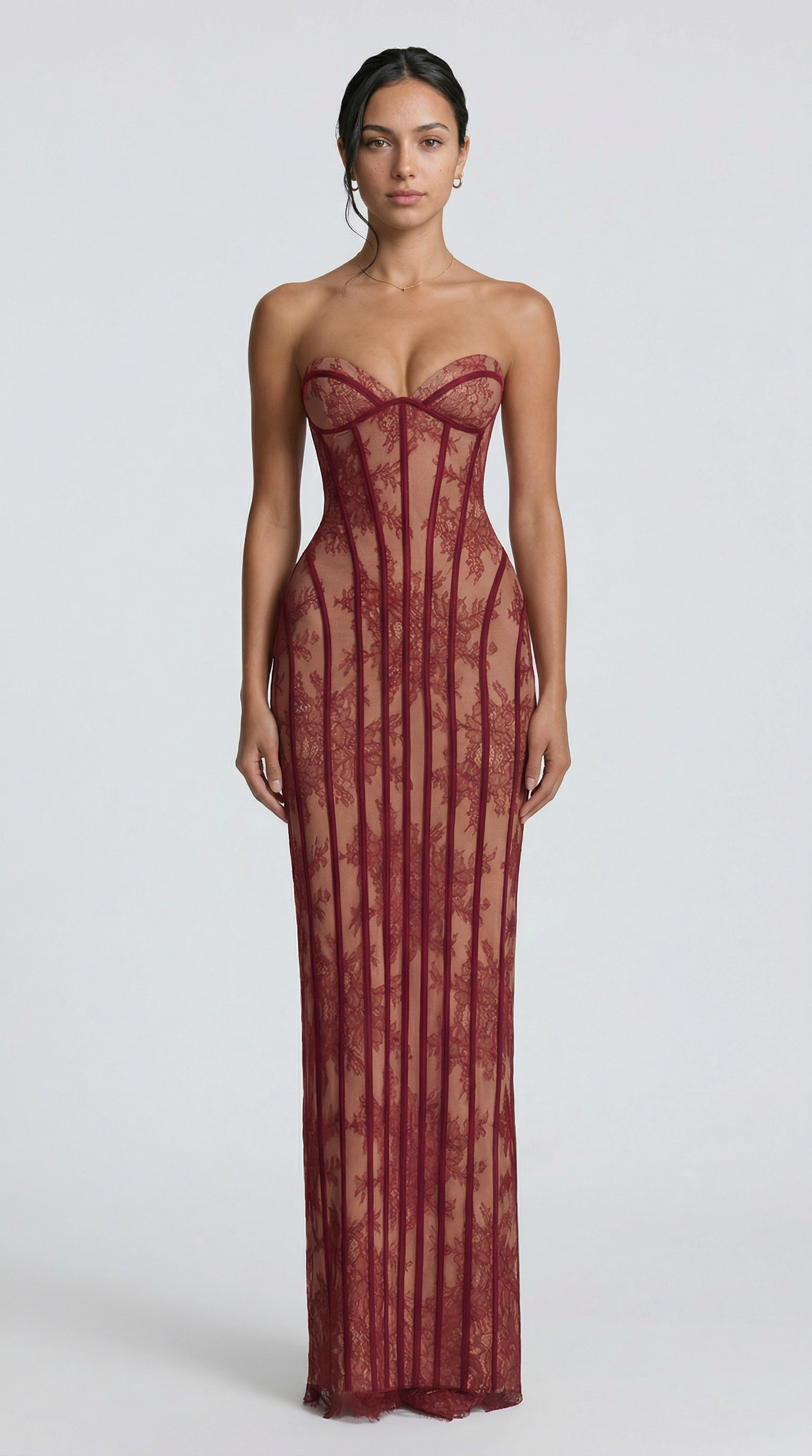 Julie | Maxii Dress - Encaje Burdeos