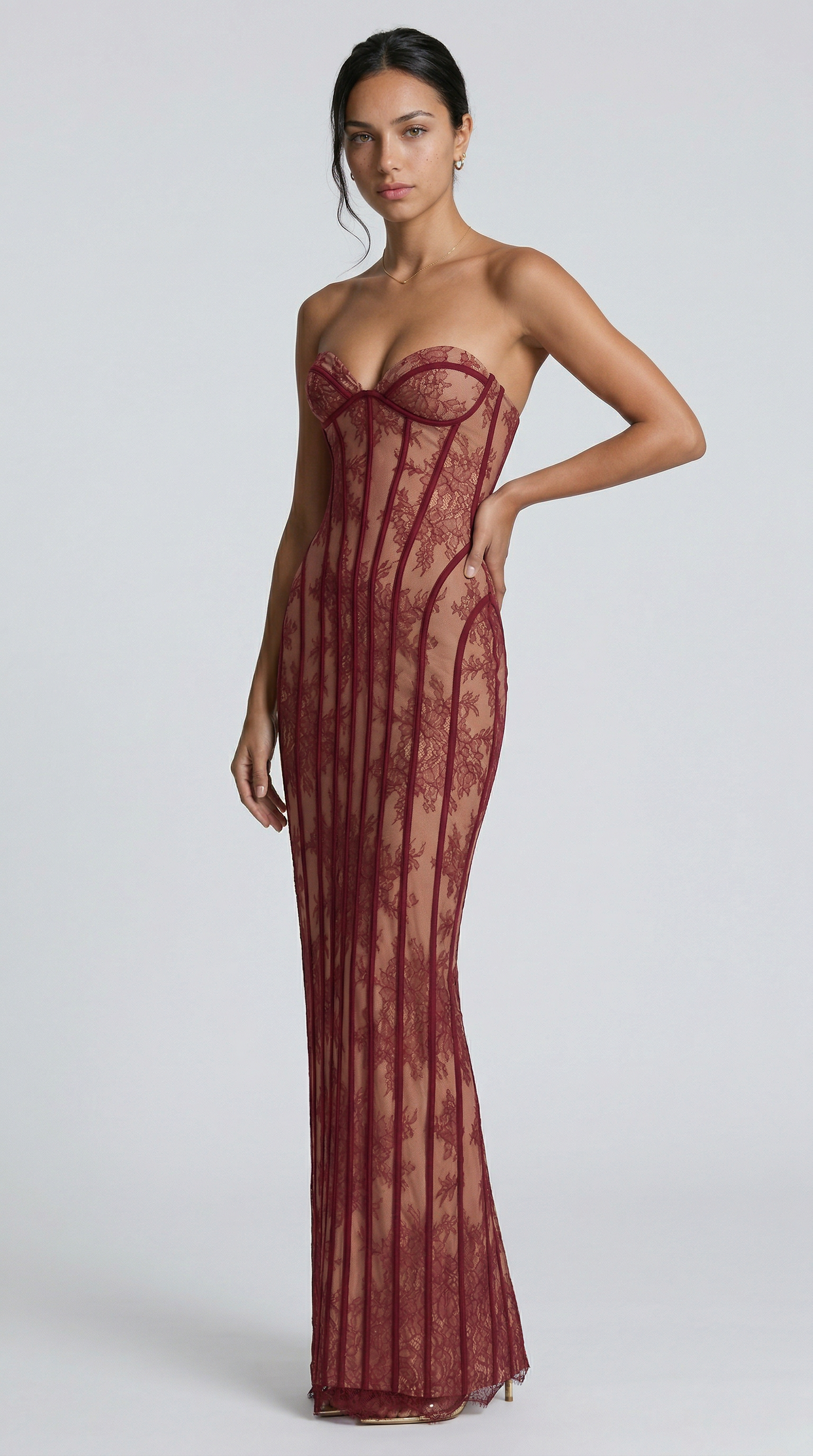Julie | Maxii Dress - Encaje Burdeos