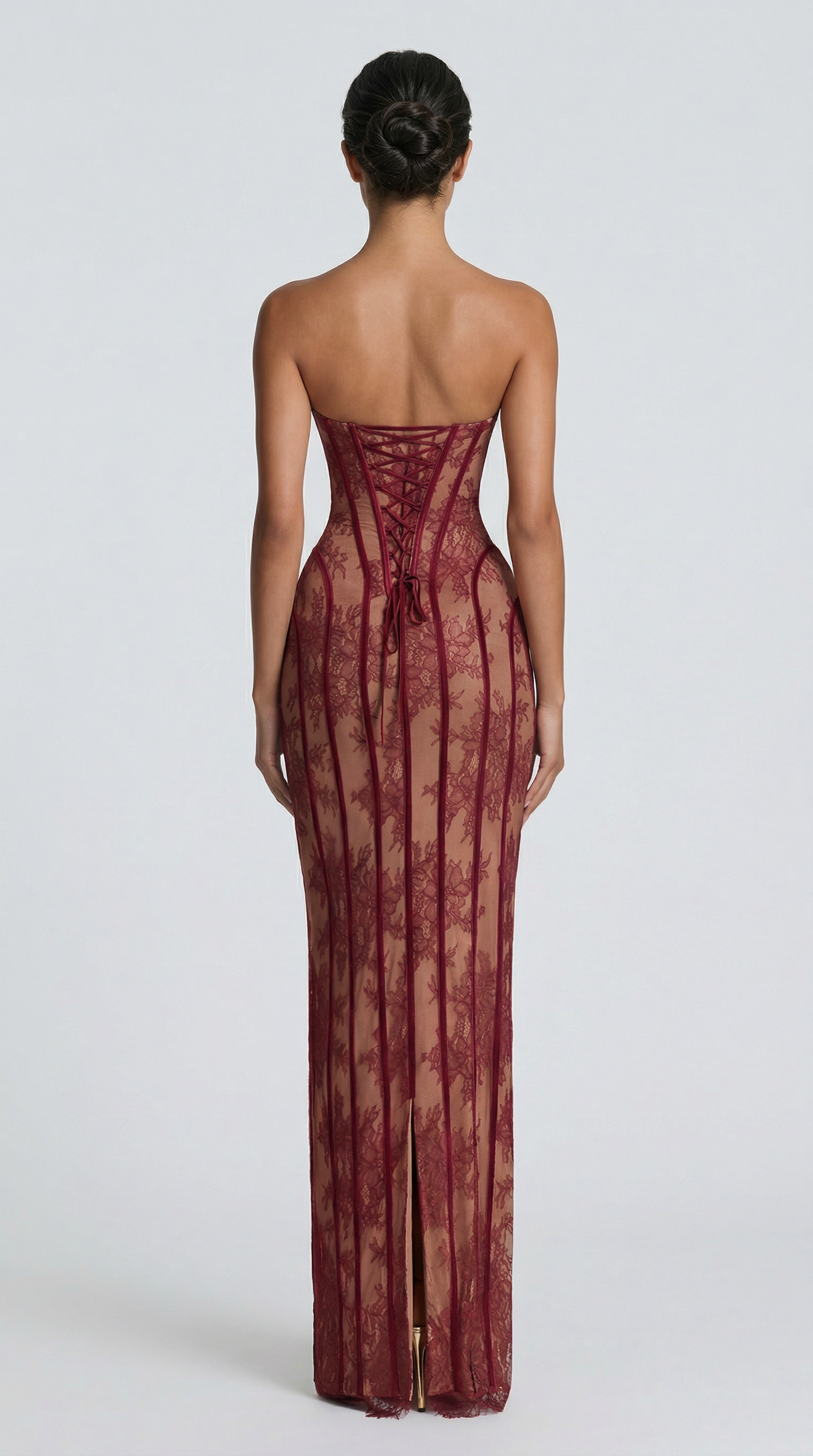 Julie | Maxii Dress - Encaje Burdeos