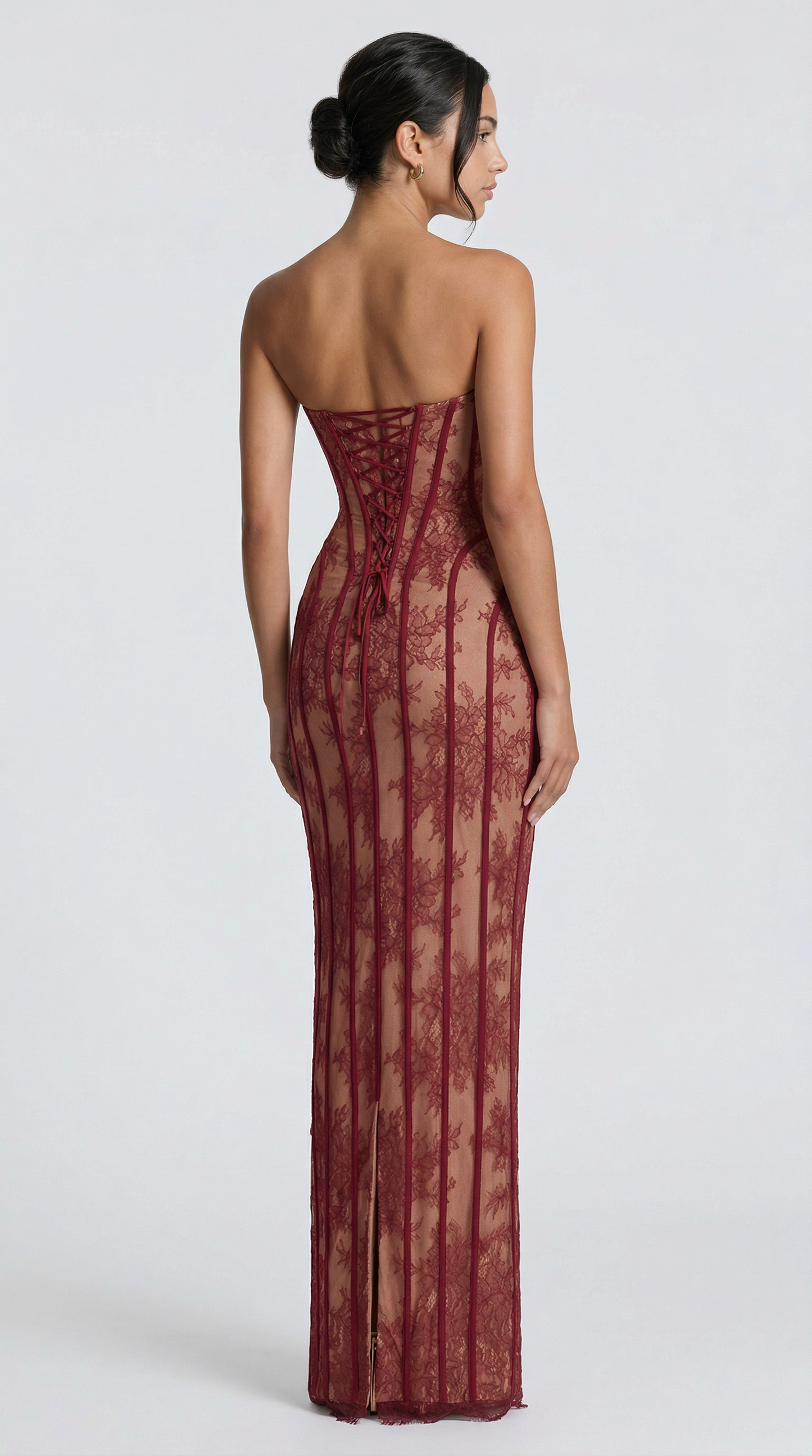 Julie | Maxii Dress - Encaje Burdeos