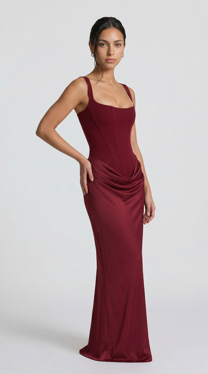Julie | Hourglass Maxi - Burdeos