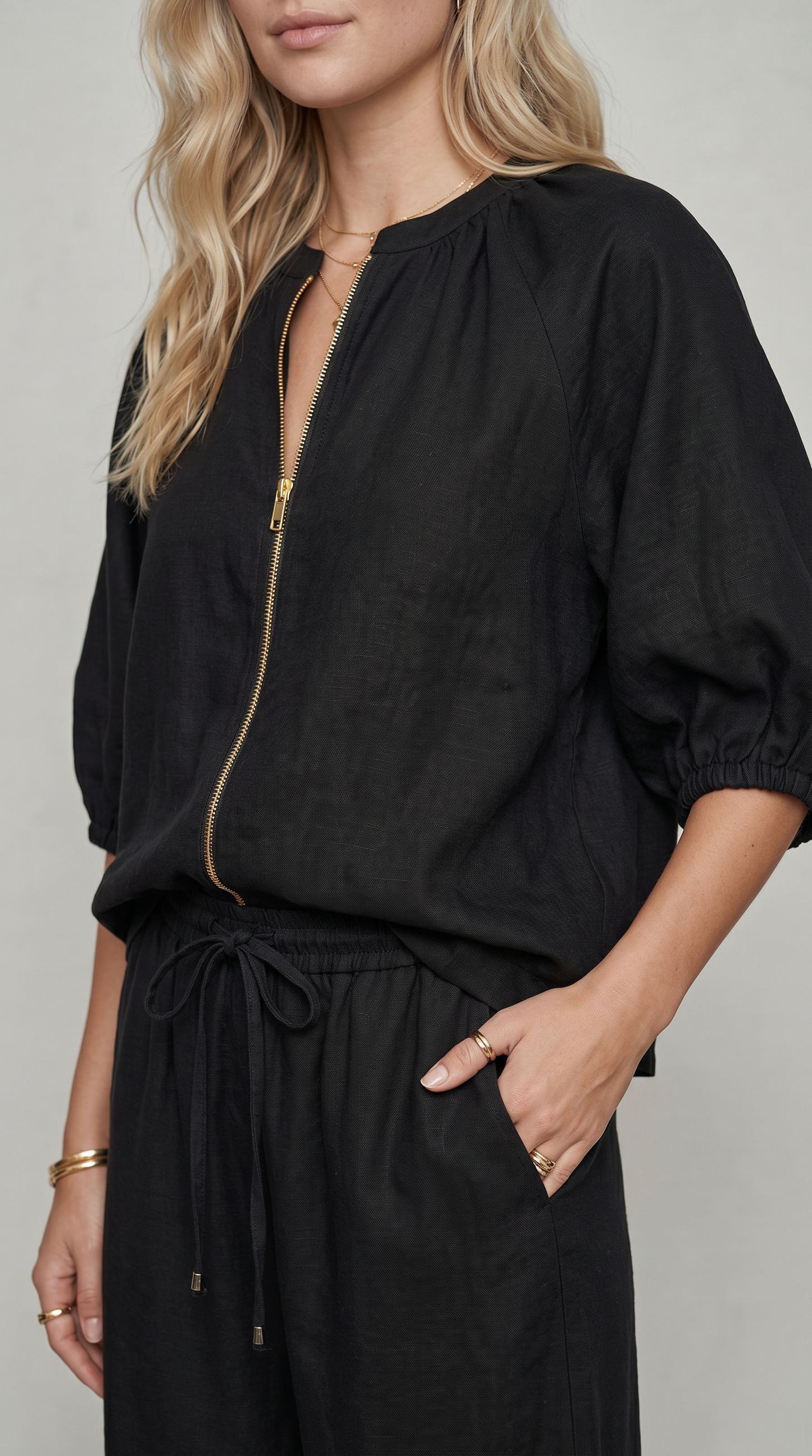 Alba | Conjunto de dos piezas: Camisa de estilo relajado y pantalón de pernera ancha