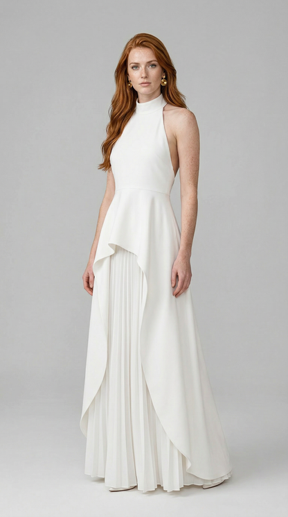 Sofie | Espalda abierta Ivory Dress