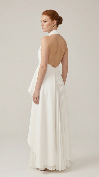Sofie | Espalda abierta Ivory Dress