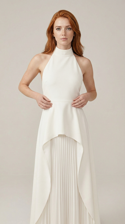 Sofie | Espalda abierta Ivory Dress