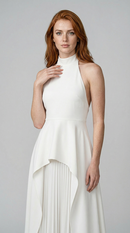 Sofie | Espalda abierta Ivory Dress