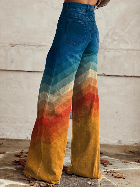Léa - Pantalon Rétro Zigzag Élégante