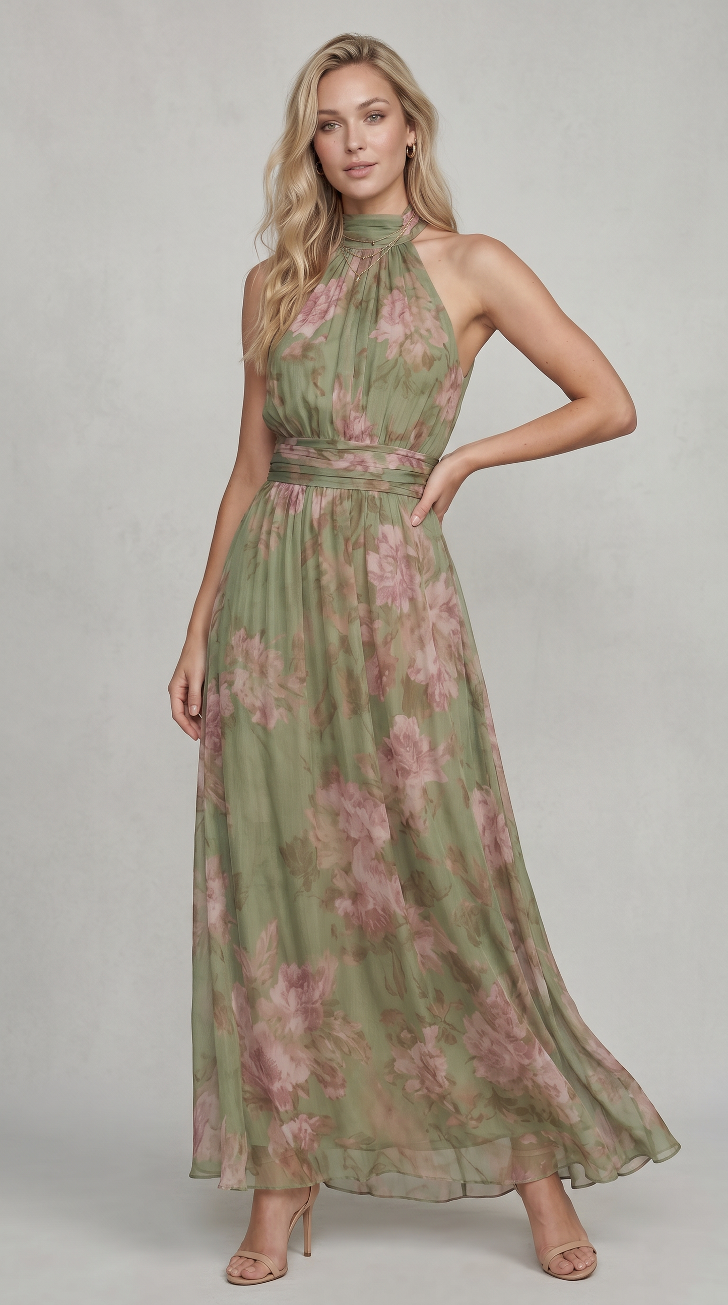 Chloe | Vestido Floral verde
