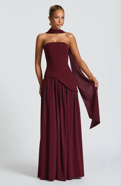 Aura Maxi Dress - Burdeos