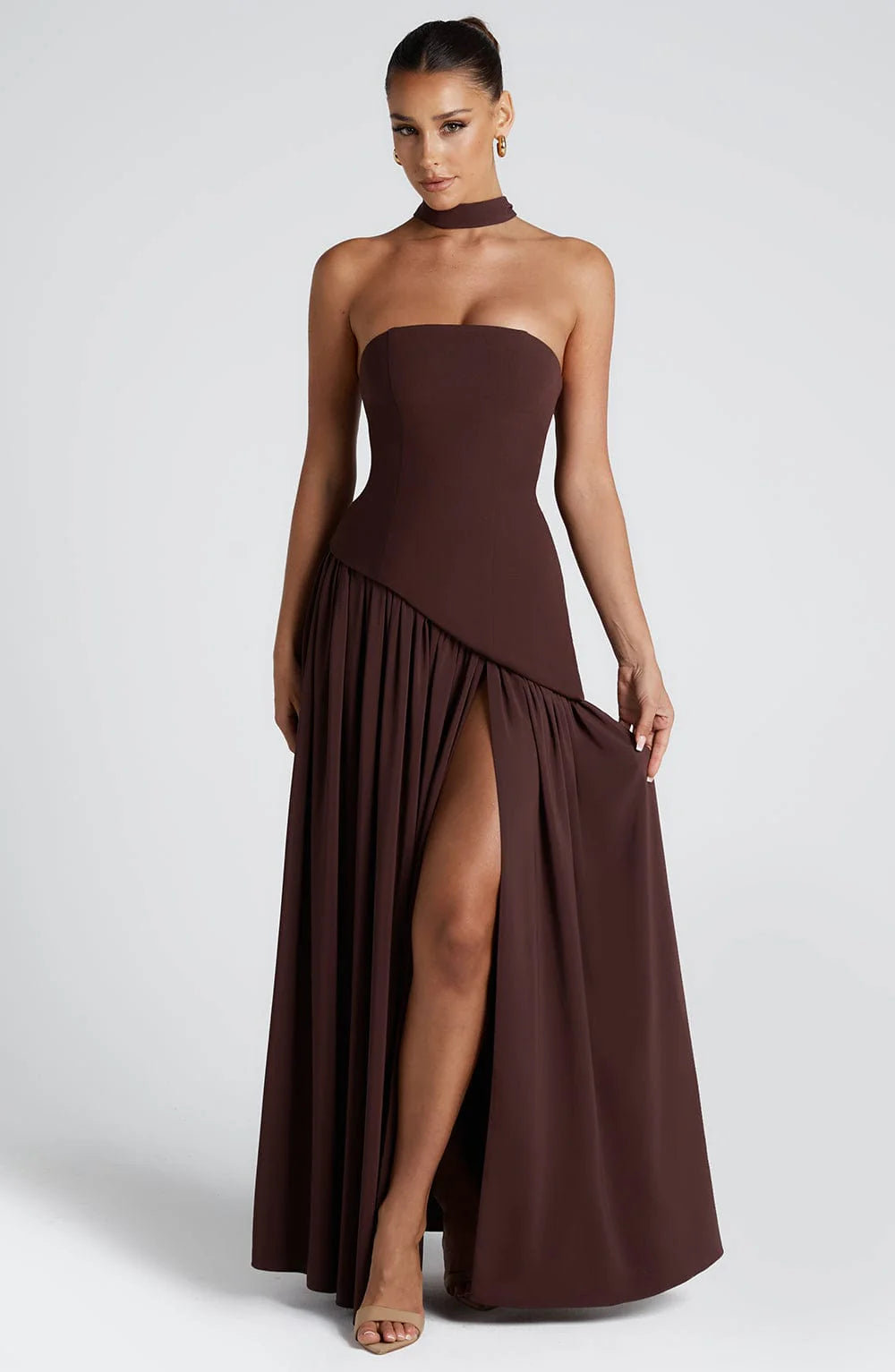 Aura Maxi Dress - Chocolate