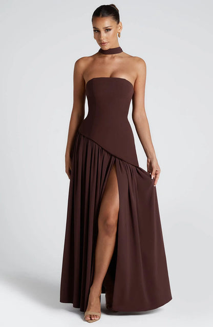 Aura Maxi Dress - Chocolate