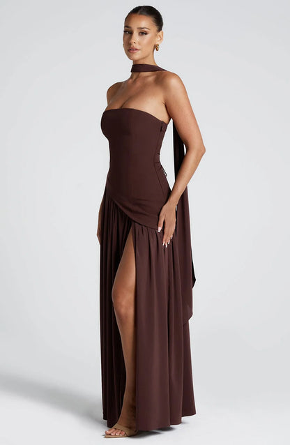 Aura Maxi Dress - Chocolate