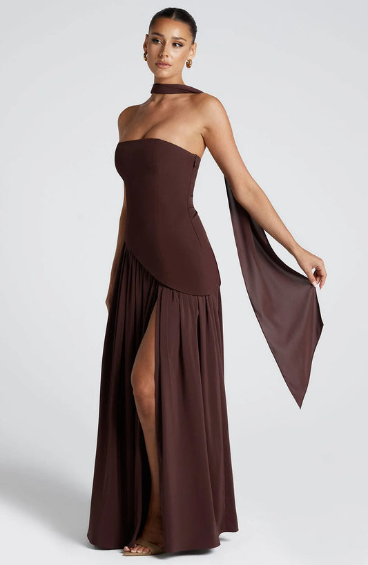 Aura Maxi Dress - Chocolate