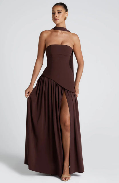 Aura Maxi Dress - Chocolate