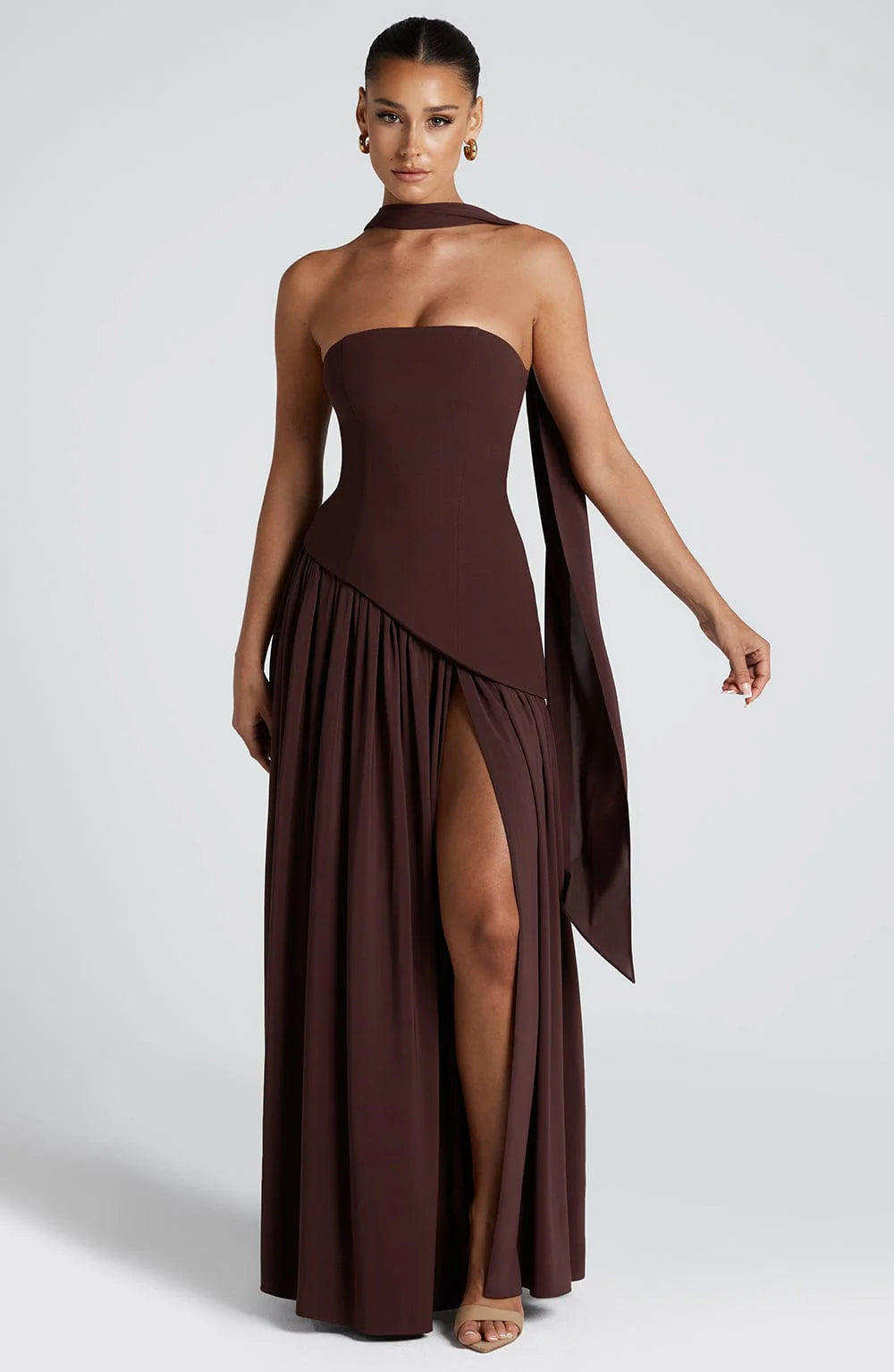 Aura Maxi Dress - Chocolate