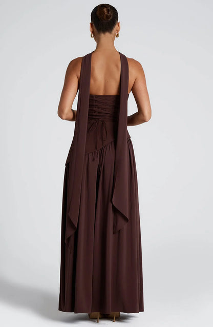 Aura Maxi Dress - Chocolate